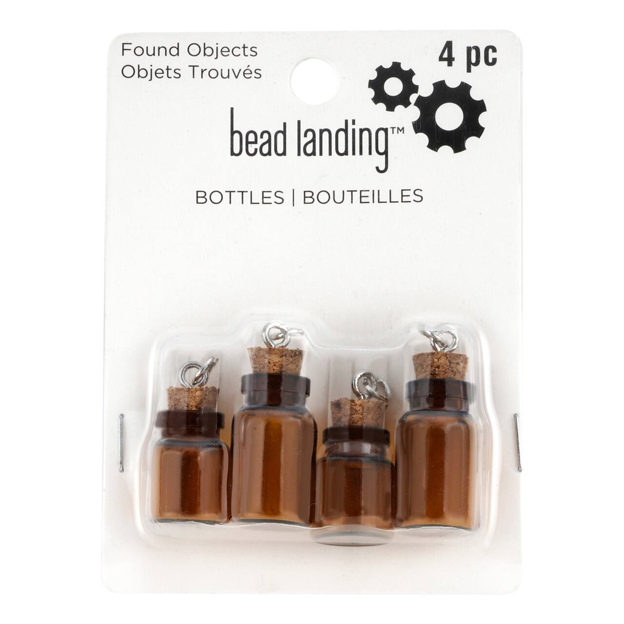 12 Packs: 4 ct. (48 total) Found Objects Brown Glass Bottle Charms by Bead Landing™